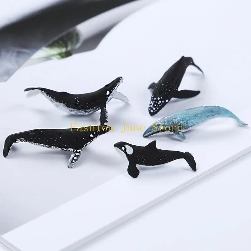

N5KA 5Pcs Modeling Resin Mold Ocean Luminous Whale Fillers Resin Art Craft