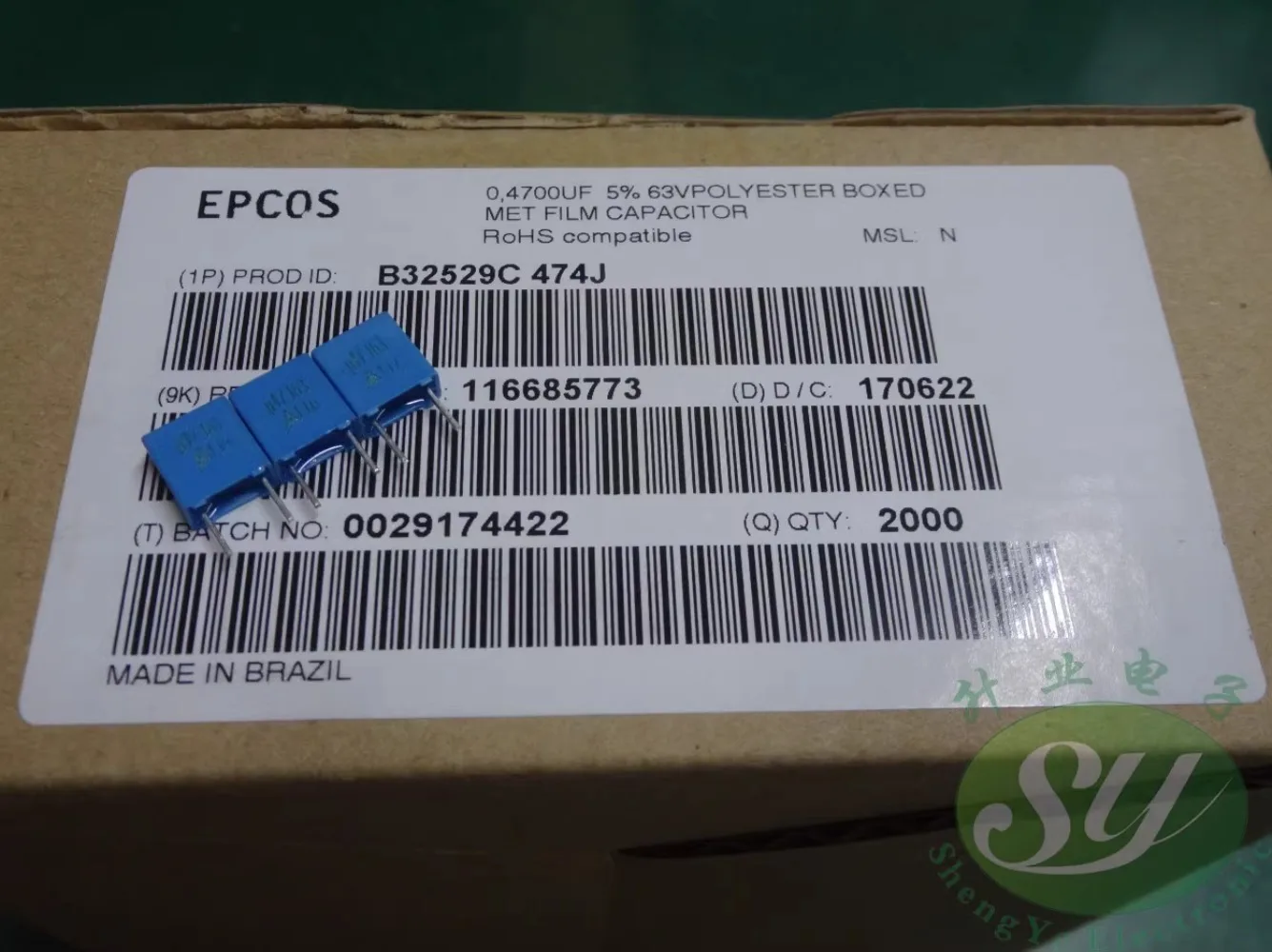 

20PCS EPCOS 0.47uf/63v 470nf u47 474 New 5% film capacitor B32529C474J