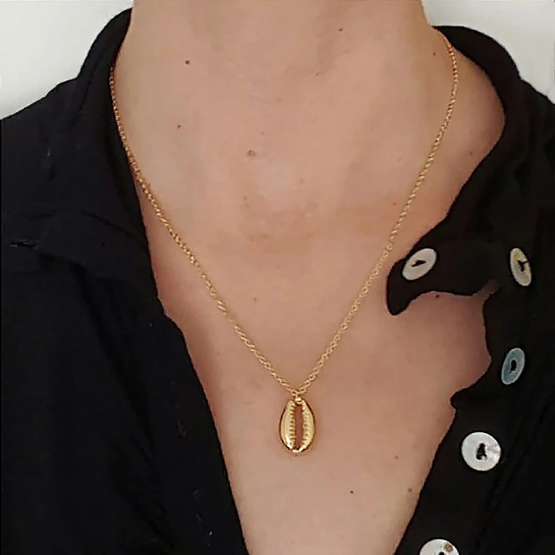 Bohemian Style Natural Conch Necklaces Summer Beach Holiday Jewelry Chain Choker Shell Pendant Charms Necklace For Women Girls