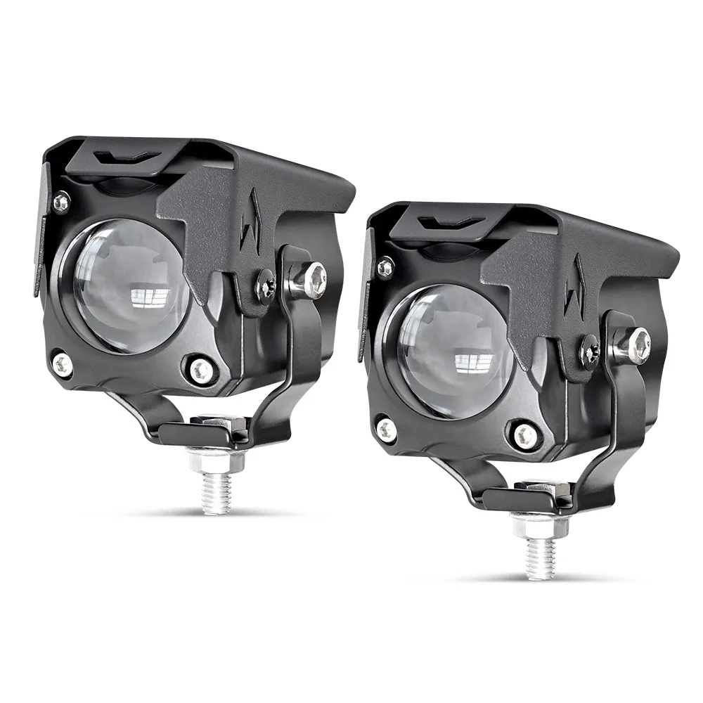 Universal 2 Pcs Motorcycle LED Headlights Waterbirds Shape High Low Beam 3 Light Modes Driving Light for ATV Truck Moto