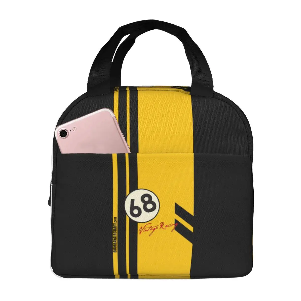 68 Racing Car Insulated Lunch Tote Bag for Women Portable Thermal Cooler Food Lunch Box Work School Travel