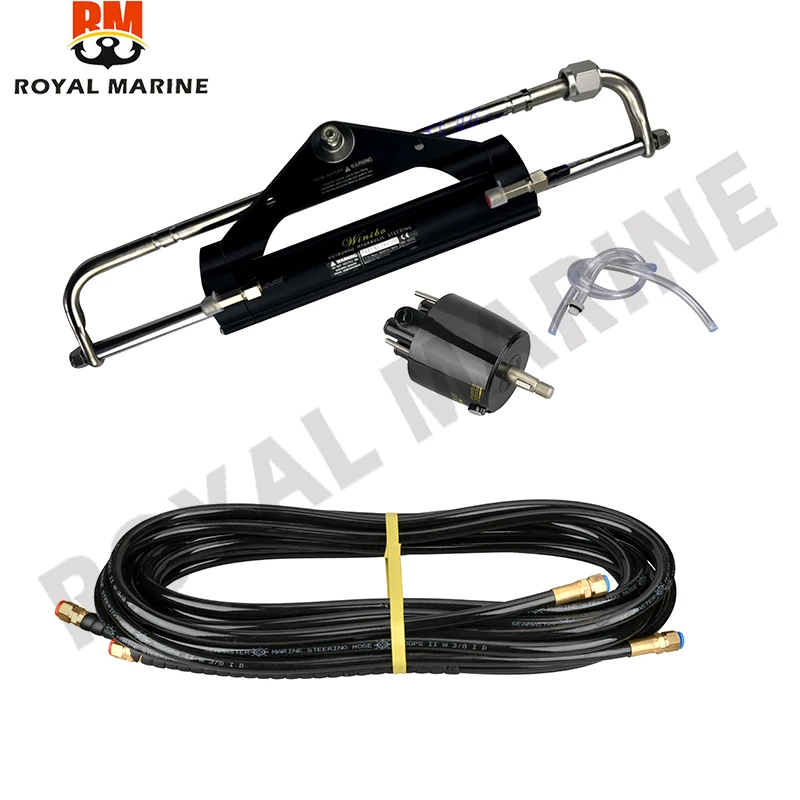 

Boat Outboard Hydraulic Steering Kit Marine Steering System With Cylinder Helm Pump for engines till 150HP 20 Feet Hoses