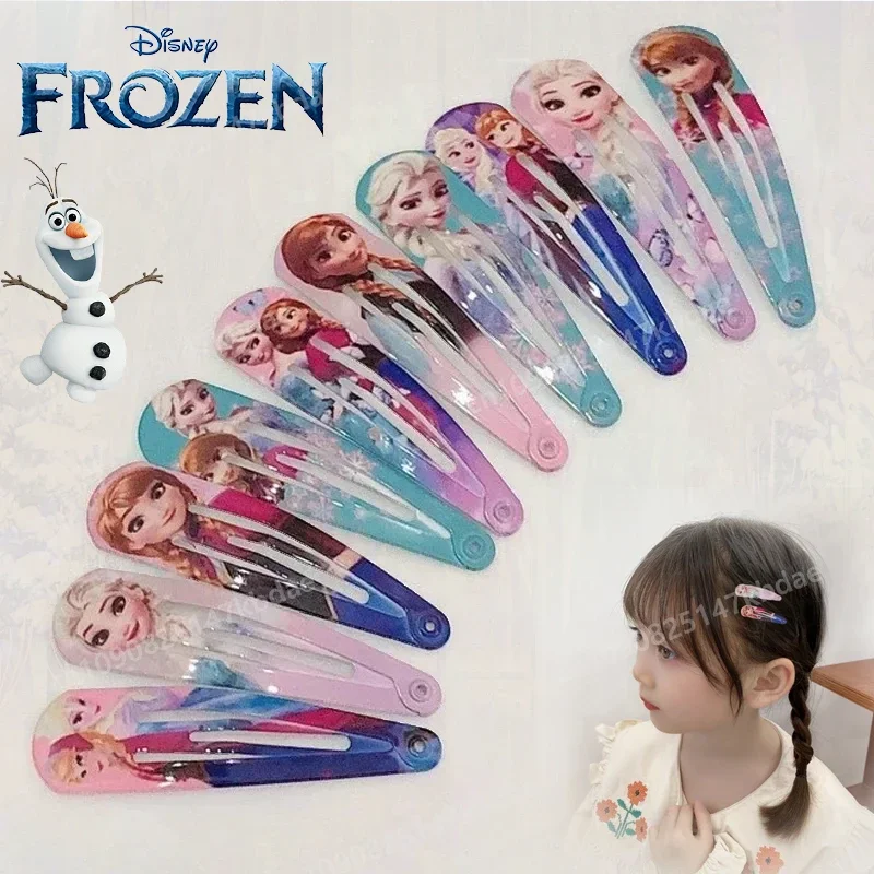 Disney Princess Elsa Children's Hair BB Clip Cartoon Figure Frozen Hair Accessories Digital Print Girls Hairpins Birthday Gifts