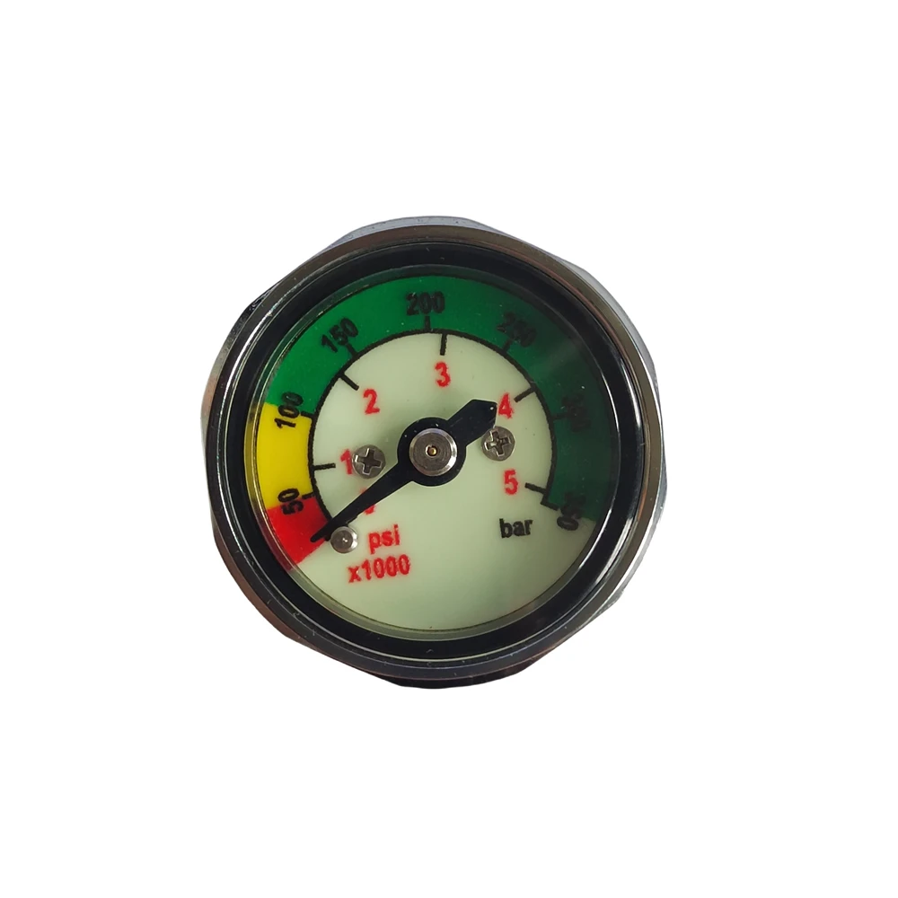 28mm Diameter Mini Scuba Diving Pony Bottle Gauge 350BAR / 5000 PSI Dial 7/16