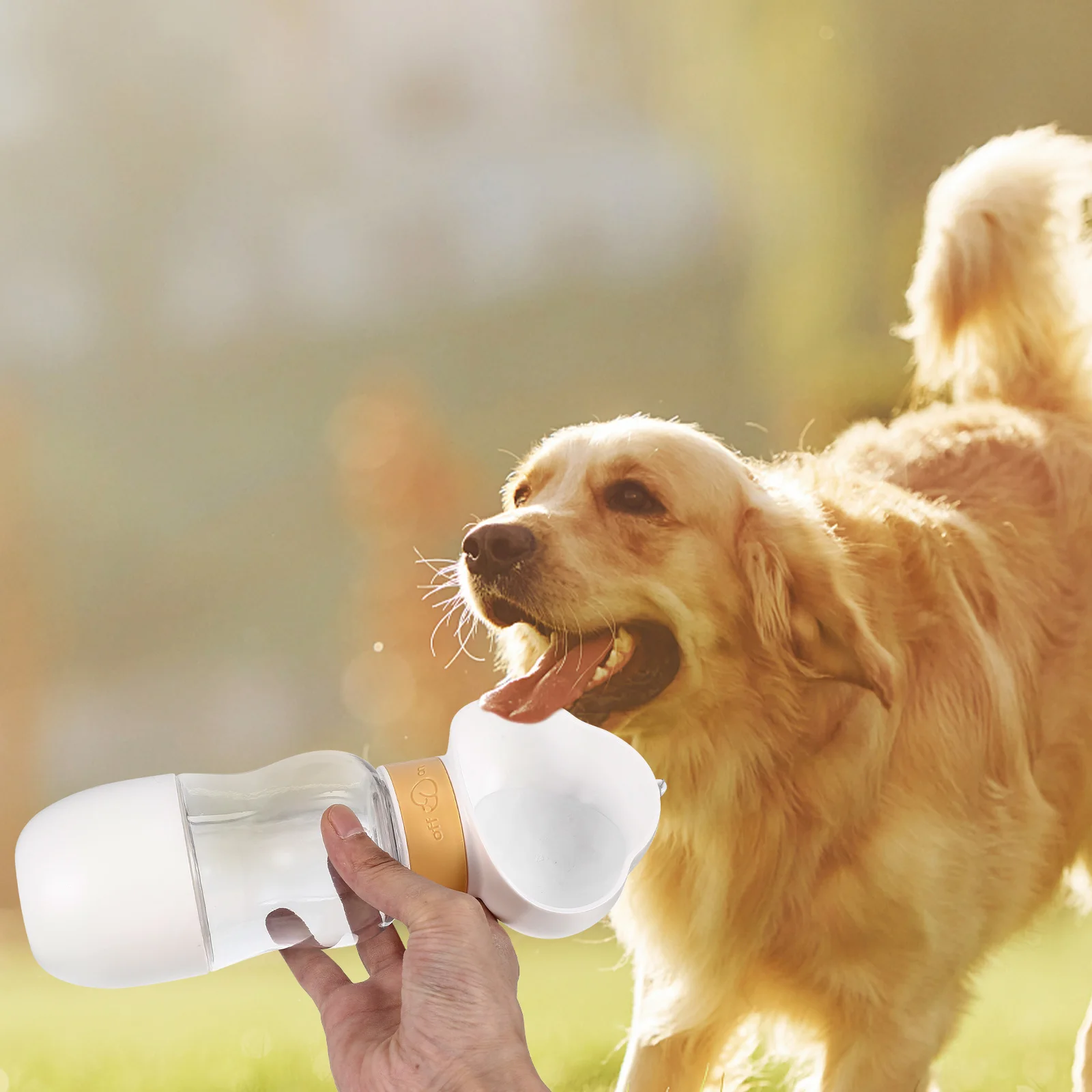 

Portable Pet Water Cup Dog Cat Bottle White Cloud Shaped 2in1 Food Water Container Leak Proof Outdoor Travel Backpack Friendly