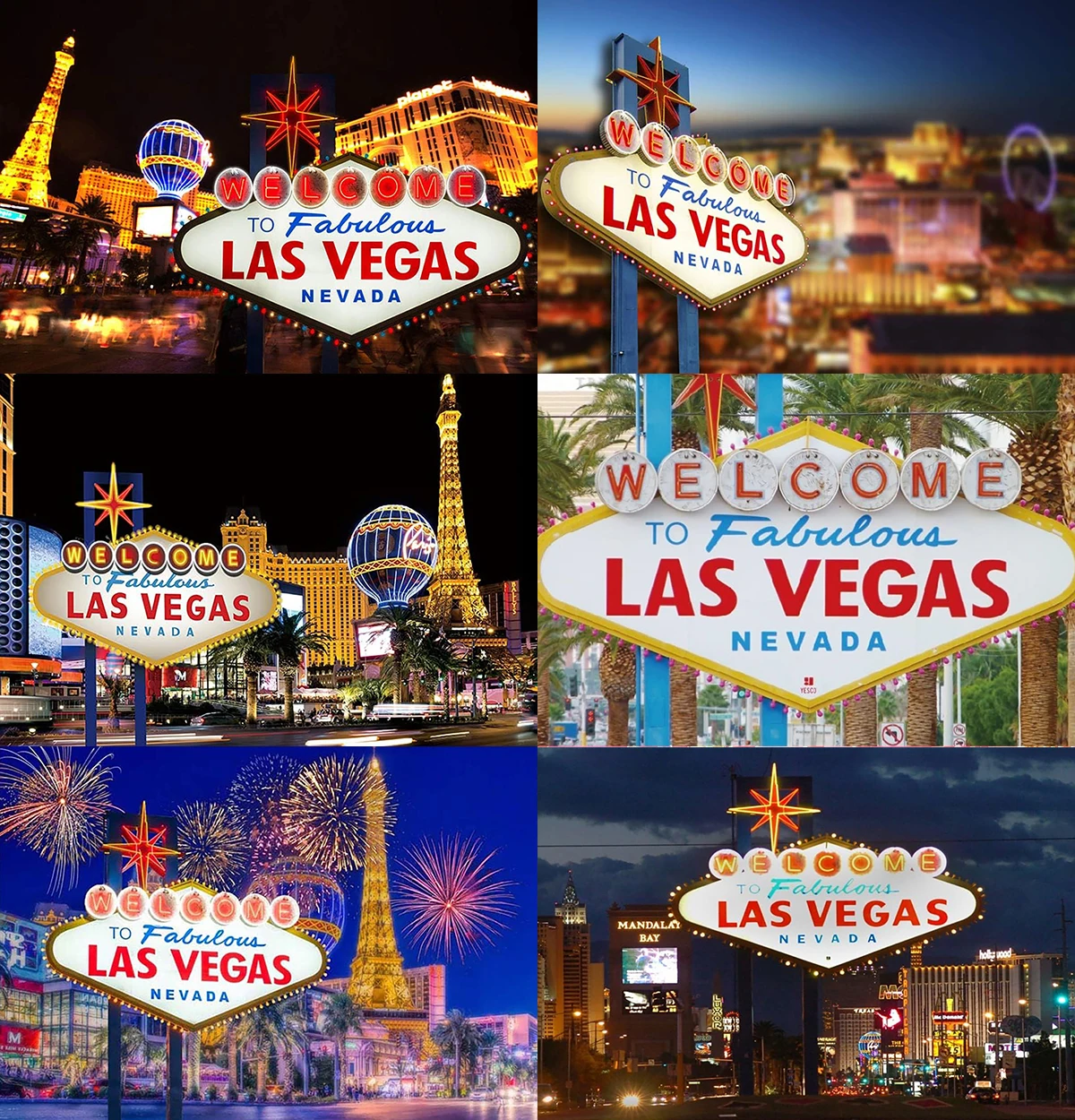 Banner di Las Vegas Decorazioni per feste Sfondo a tema 7x5 piedi Poliestere Casino Night Cartellone Famosa città Fotografia Servizio fotografico