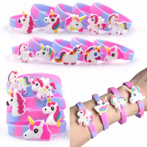 10/20PCS Unicorn Bracelet Kids Birthday Party Gifts Girl Unicorn Party Favor Gifts Kids Giveaways Wedding Party Gift Bag Filler