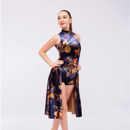 New Arrival Chinese Style Print Dance Ballet Dress Quick Dry Ballet Dresses For Adults