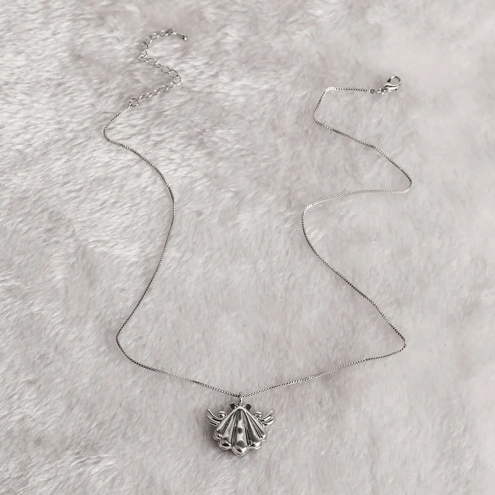 Anime The Legend Of Mermaid Theme Necklace Unisex Openable Seashell Pendant Jewelry Accessories for Men Women Chain Fans Gifts