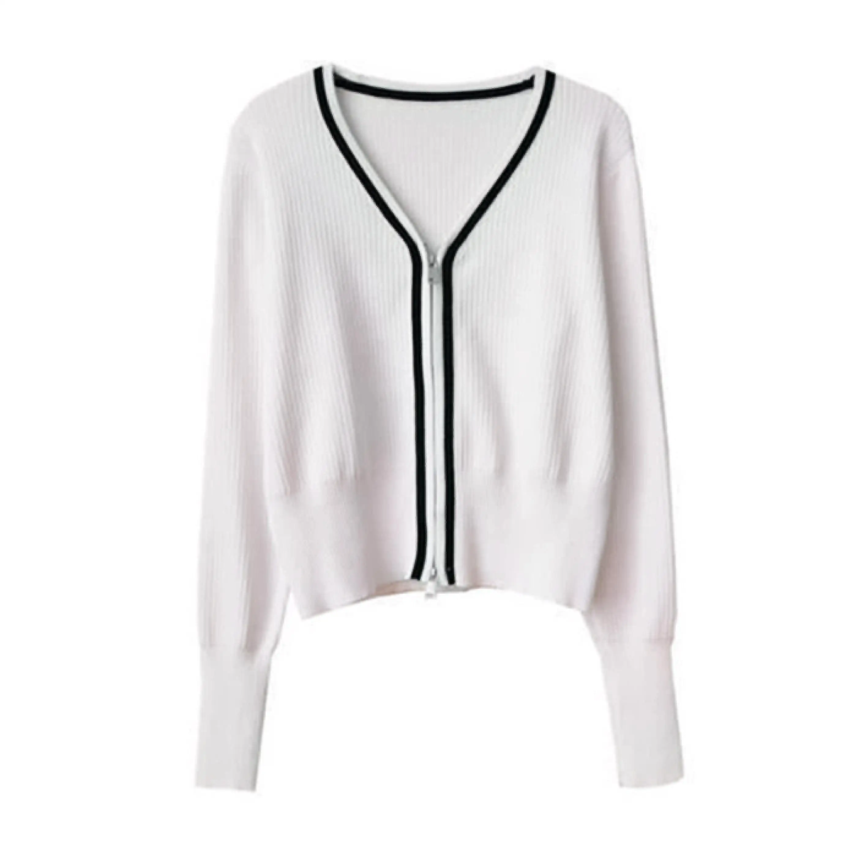 

Кардиганы-свитеры синие женские летние эластичные высококачественные с высоким воротником, украшенные пуговицами, в готическом стиле, приталенные, в тон, модные, вязаные