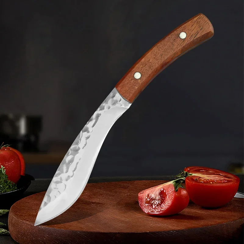 Handmade Forged Knife Utility BBQ Tool Fruit Vegetable Slicing Meat Cleaver Butcher Knife Stainless Steel Kitchen Boning Knife