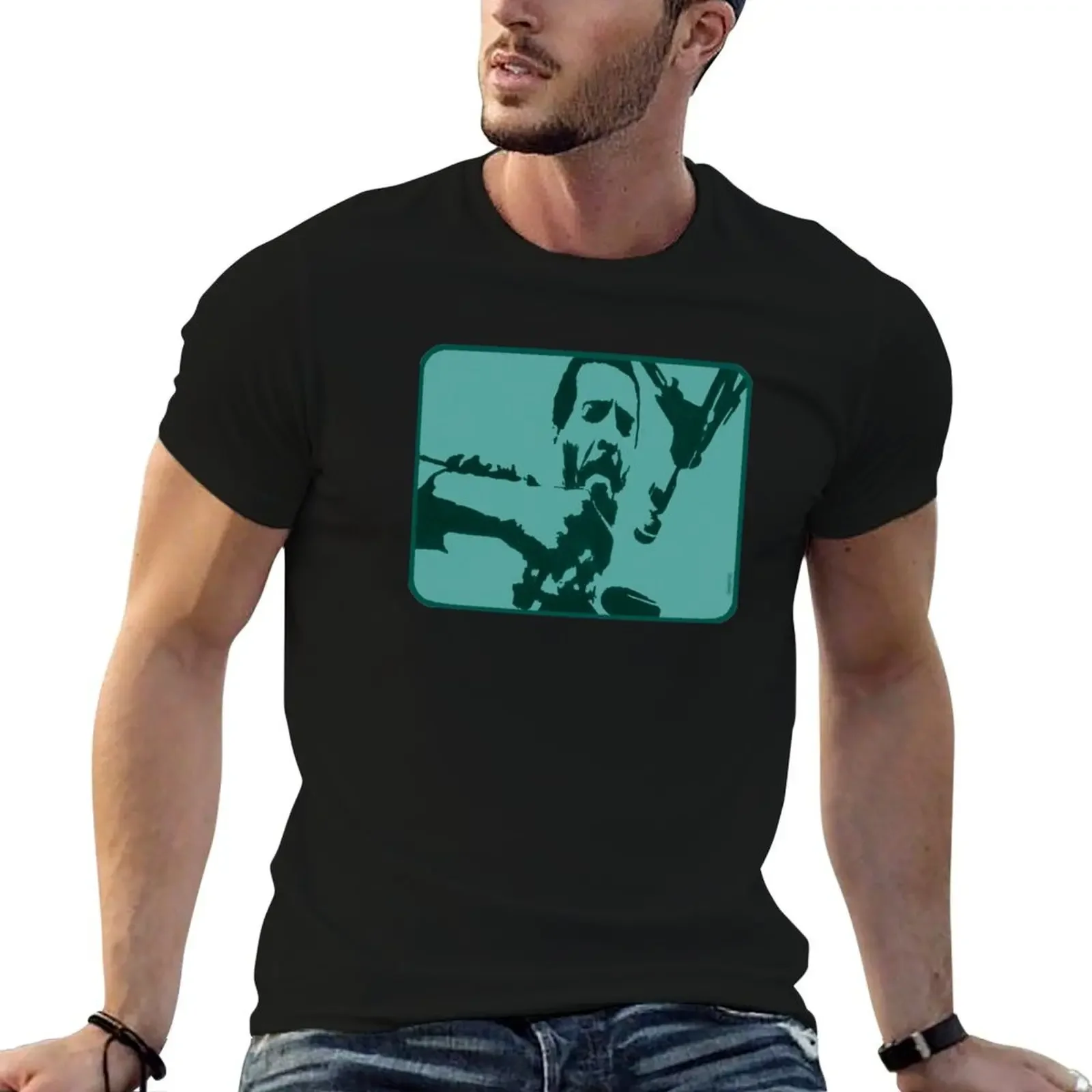 Richie Havens at Woodstock 1969 ? Turquoise Blue T-Shirt cute tops aesthetic clothes vintage t shirts for men graphic