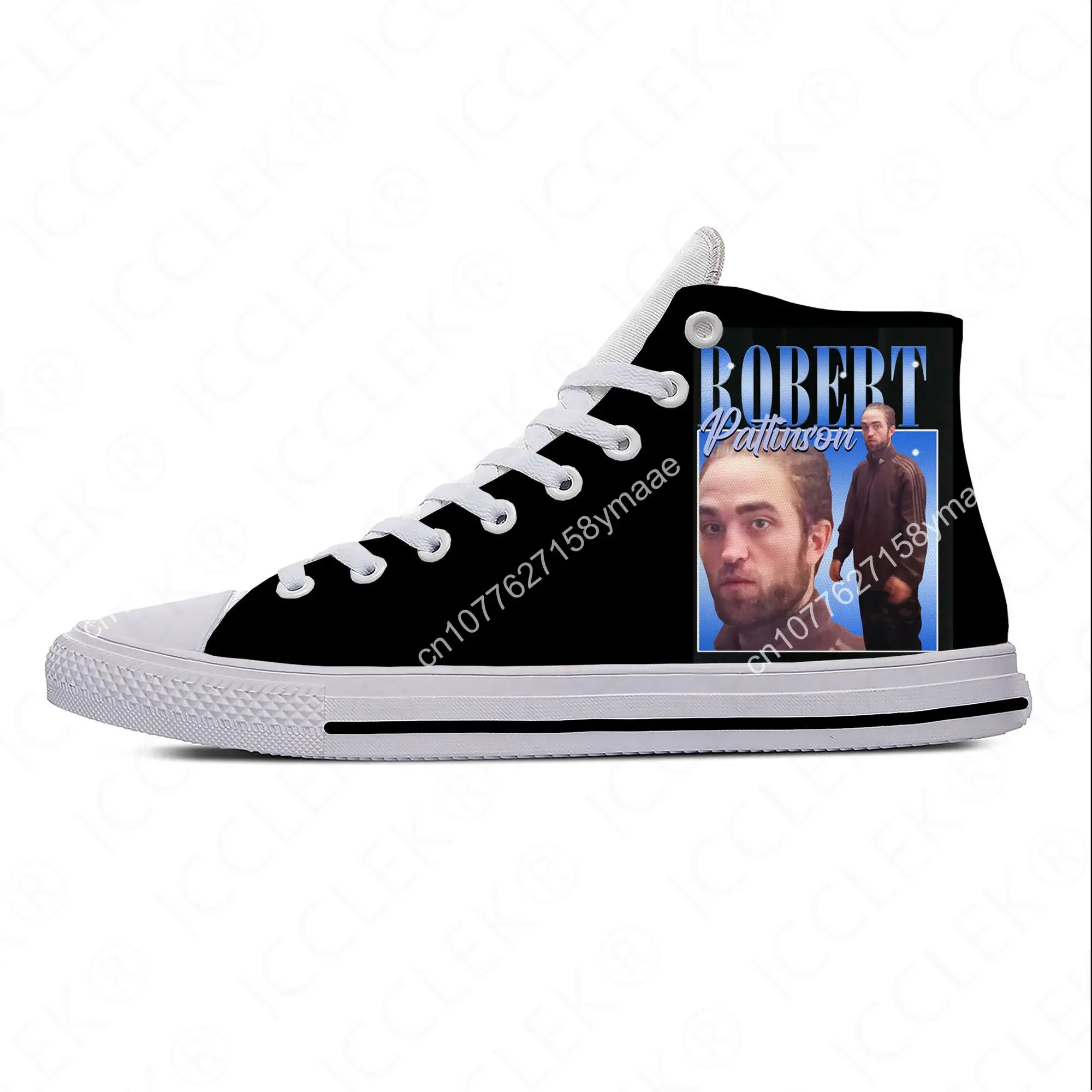 Funny Robert Pattinson Standing Meme High Top Sneakers Mens Womens Teenager Casual Shoes Canvas Running Shoes Lightweight shoe