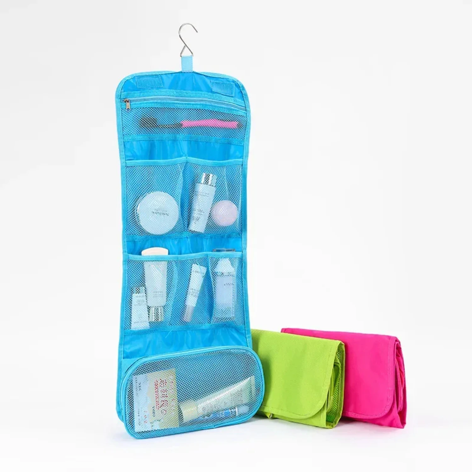 Foldable Hanging Organizer Bag Portable Waterproof Cosmetic Makeup Case  Traveling Toiletry Bag Wash Bathroom Accessories