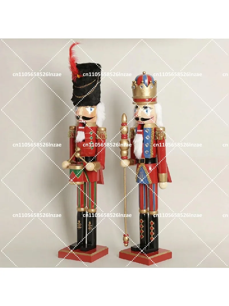60cm Wooden Nutcracker Ornament Christmas Decoration for Holiday Home