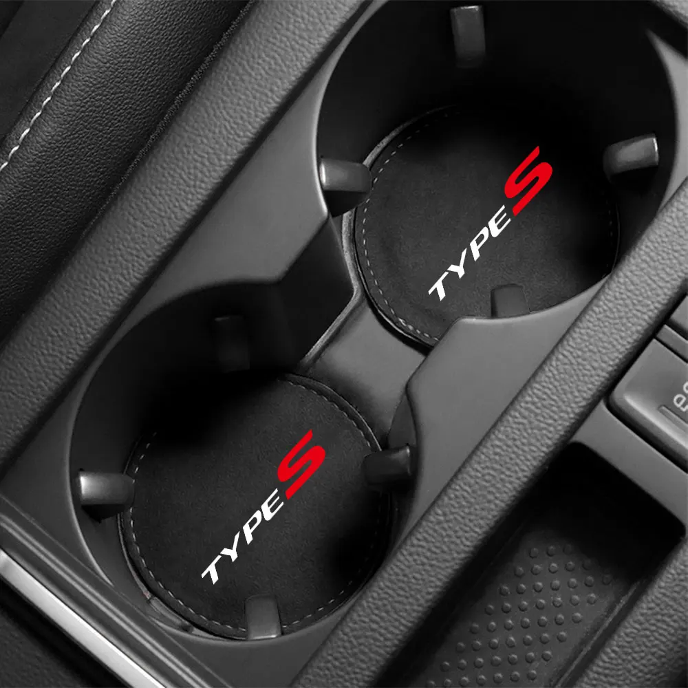 2Pcs Non-slip Car Water Cup Pad Fur Drink Coaster Holder For Honda Mugen Power Civic Accord Odyssey Jazz CRV Spirior Accessories view 3