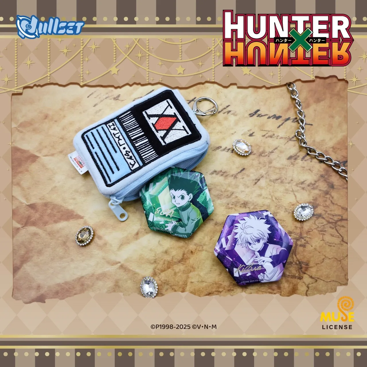 กระเป๋าใส่เหรียญลายอนิเมะ Hunter×Hunter ซีรีส์ตุ๊กตาพวงกุญแจใบอนุญาตนักล่า ชโครโล ฮิโซกะ ของสะสมจากอนิเมะ ของขวัญสำหรับเด็ก