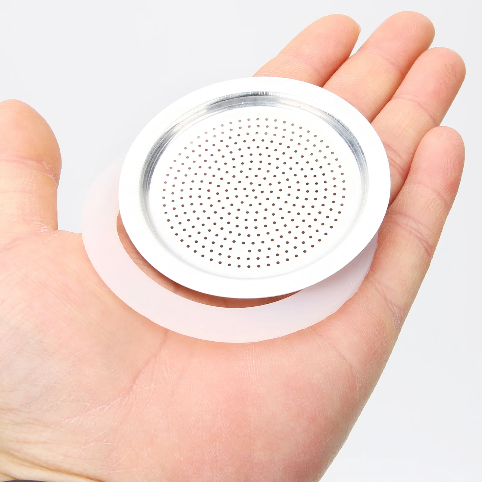 

1Set Coffee Pot Gasket Silicone Rings Stainless Steel Filter Replacement Parts Perfect Fit for 6 Cup Espresso Maker Coffee Pot