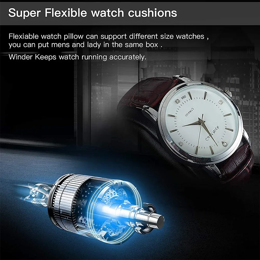 Luxury Mechanical Watches Winder Automatic Watch Box Mabuchi Motor LCD Touch Screen Remote Control Box Watch Customizable Logo