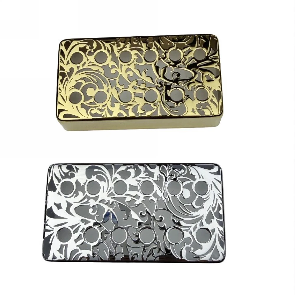 KAYNES Humbucker Pickup Cover Brass 50mm and 52mm Pole Spacing Hollowed Out Pattern Pickups Frame Set For LP Guitar