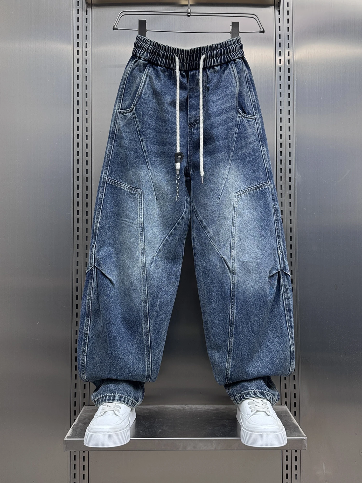 

Loose Casual Thi Men's Jeans Faion High Street Spring Autumn New American Trendy Brand Large Size Straight Leg Wide Leg L...