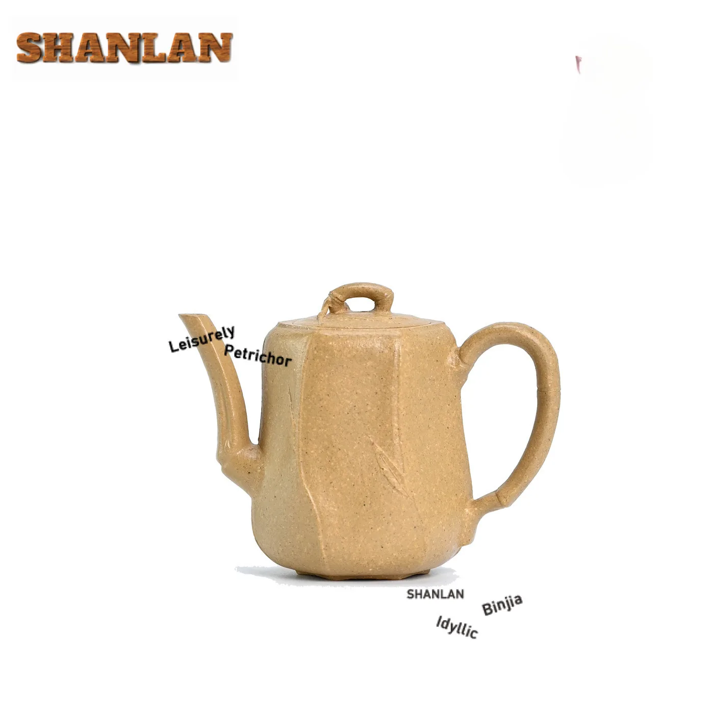 65 مللي الجمالية ييشينغ الأرجواني الطين أباريق الشاي اليدوية سداسية الخيزران وعاء صغير الخام الخام الخام رقيقة قسم الجسم غلاية الطين Zisha طقم شاي #1