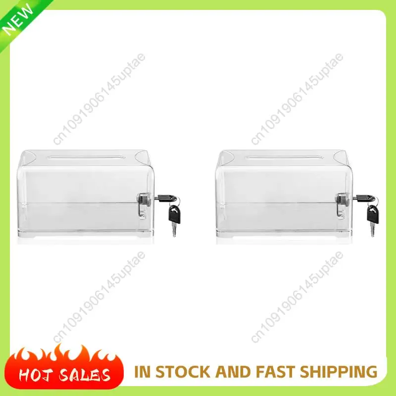 N88R 2X Donation Suggestion Box With Lock, Ballot Box,Suggestion Box For Fundraising, Donation, Tip Jars, Raffle Box