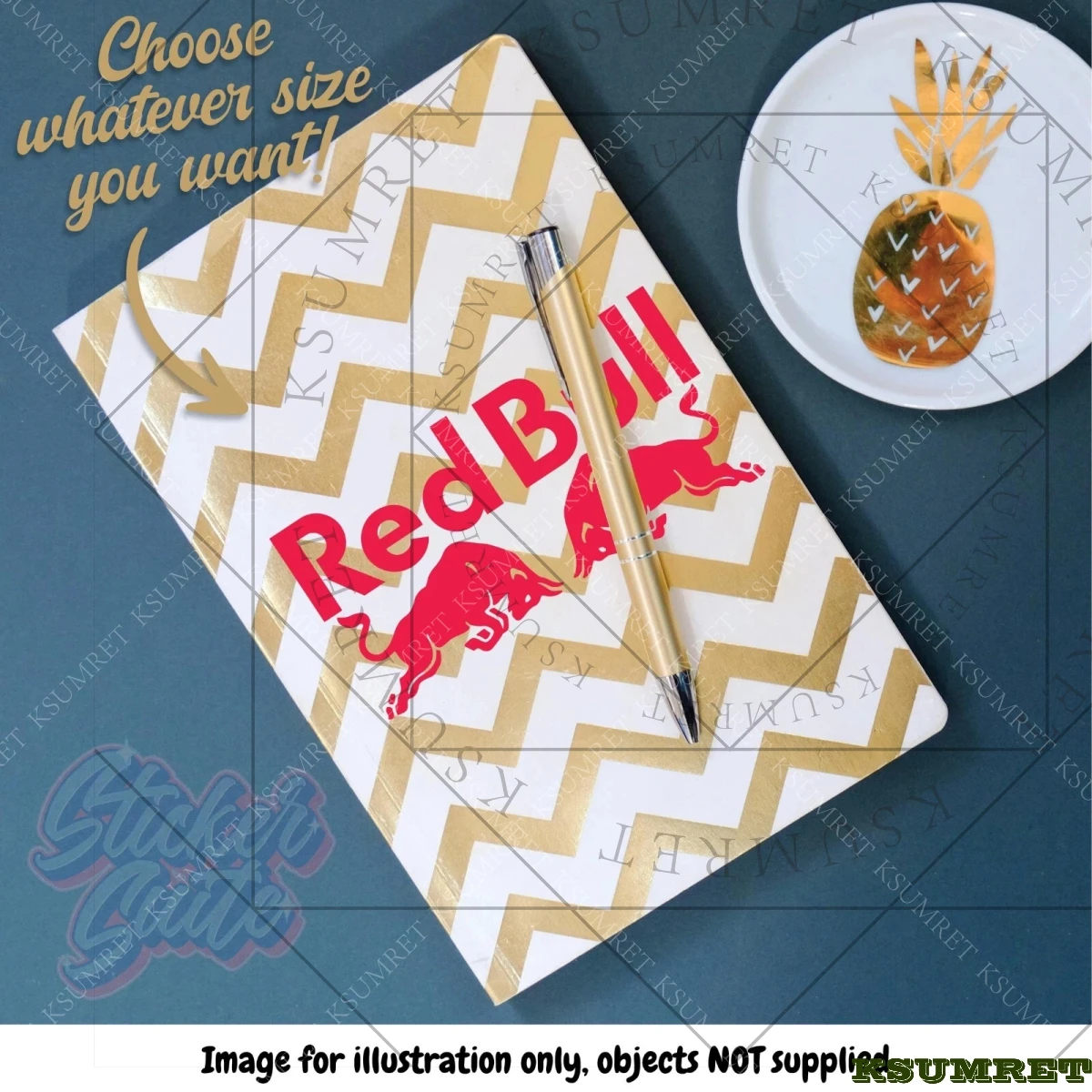 الفينيل لملصقات دراجة نارية ريد بول خزان صائق خوذة الشعار