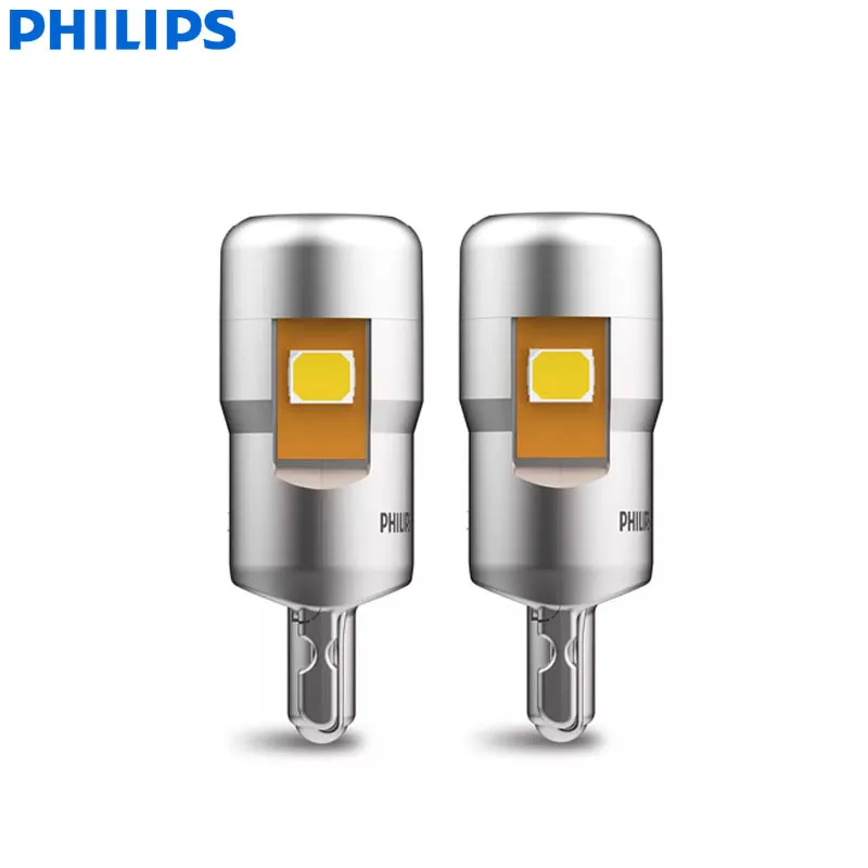 PHILIPS LED T10 W5W Ultinon Pro6000 80LM 6000K Super Bright Fashion White Signal Interior Light Door Readling Lamps 11961U60CWX2
