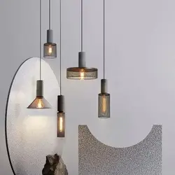 LED Retro Pendant Light Creative Cement Head Hanging Fixtures For Living Room Dining Room Bar Coffer Shop Restaurant Decor Lamps