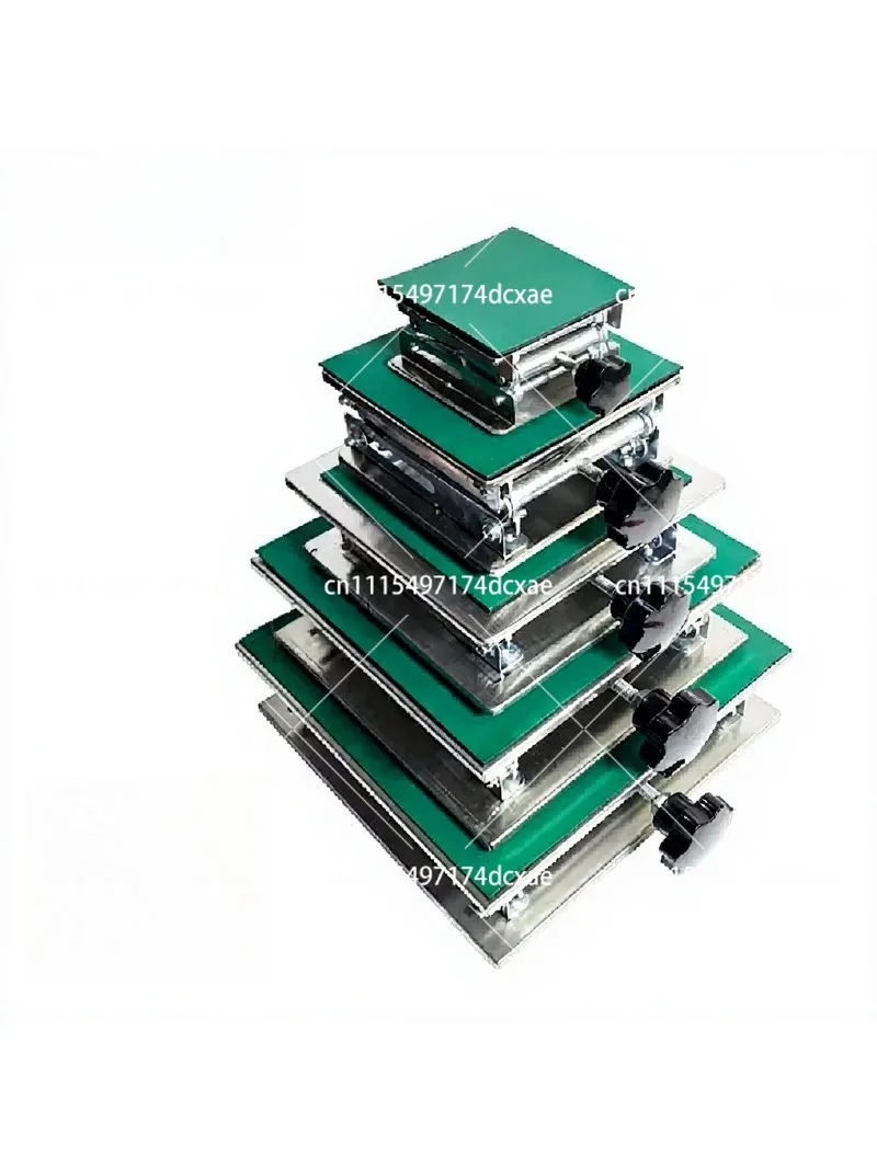 200x200mm Stainless Steel Lab Lifting Table Manual Scissor Lift Platform 45-150mm Height Adjustable Workbench