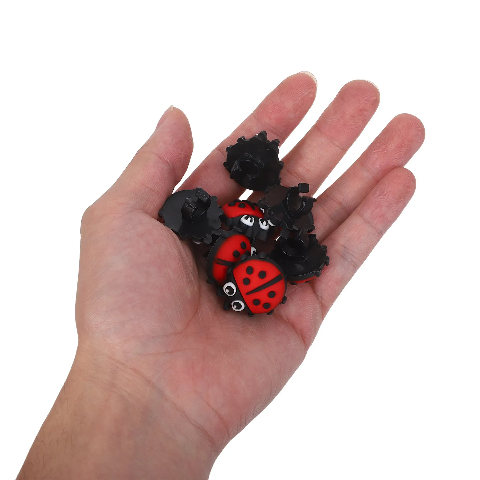 

30 Pcs Pencil Ladybug Clip Shaped Decorations Clips Topper Cartoon Charms Red Coloured Toppers