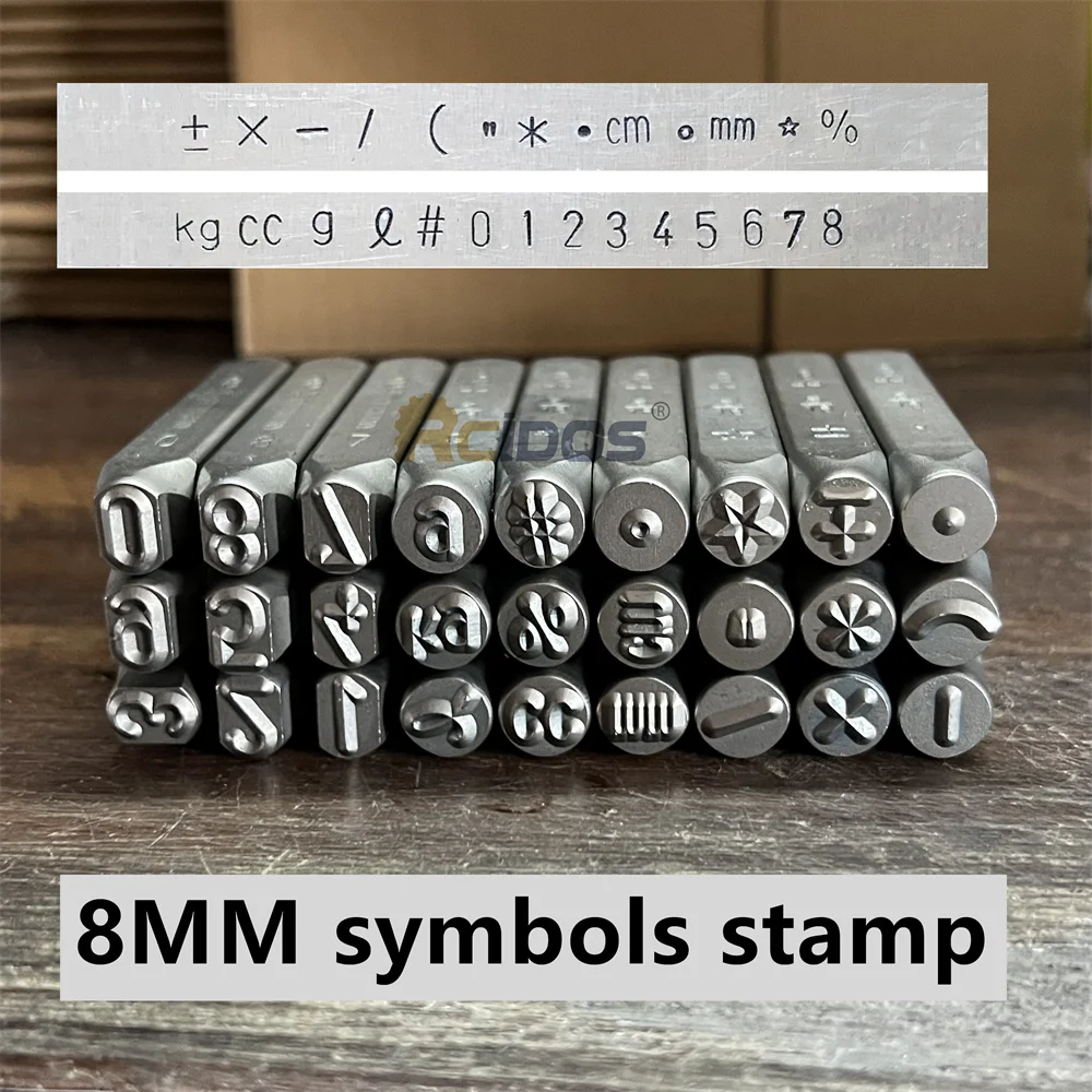 

8mm symbols sign,Germany font style Number Metal Stamp Set,jewelry steel punch Kit,27pcs/set,No box