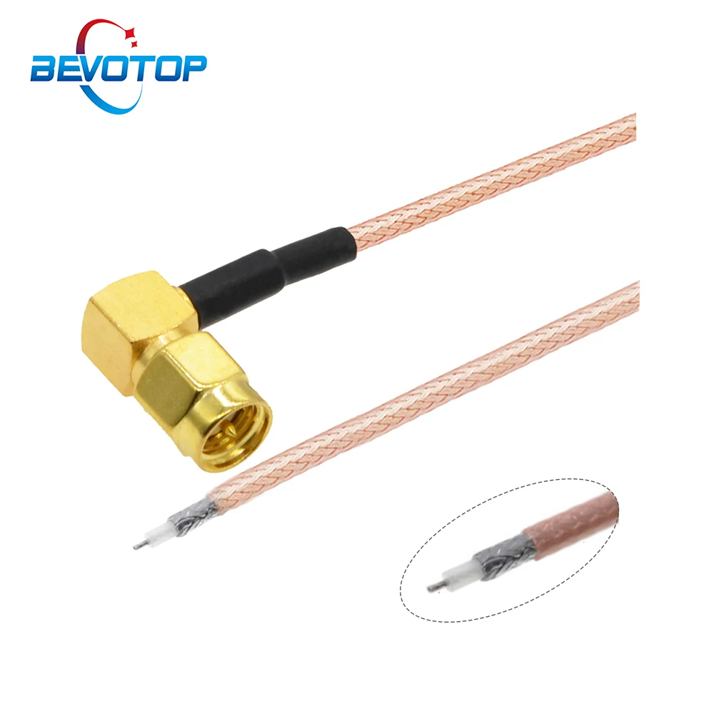 Single End Elbow SMA Male Right Angle Plug to PCB Soldering RG316 Pigtail Cable for WIFI Wireless Router GPS GPRS Wire Connector