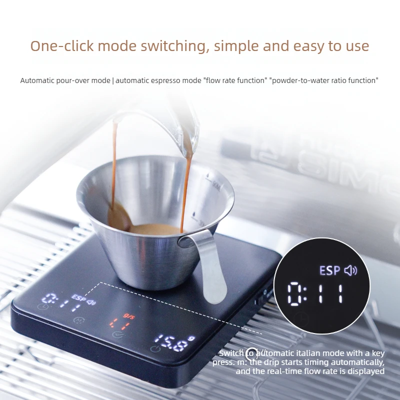 Coffee Scale with Timer, 0.1g Precision Type-C Rechargeable Digital Scale for Pour Over&Espresso,Portable Barista Tool for Home