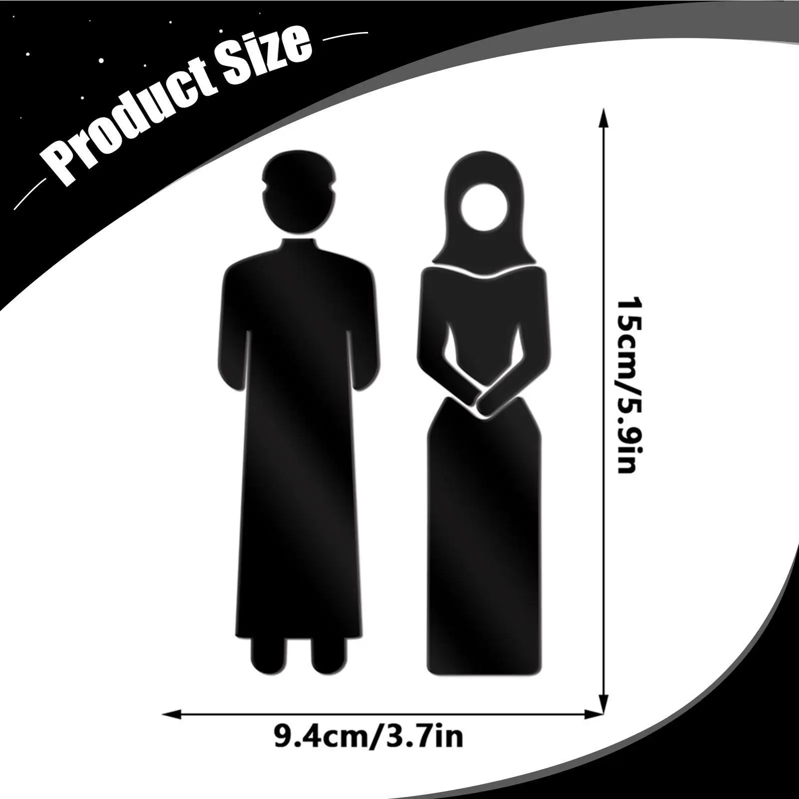 Men Women Bathroom Sign Acrylic Door Identification Washroom Plaque Wall Decor for Public Restroom