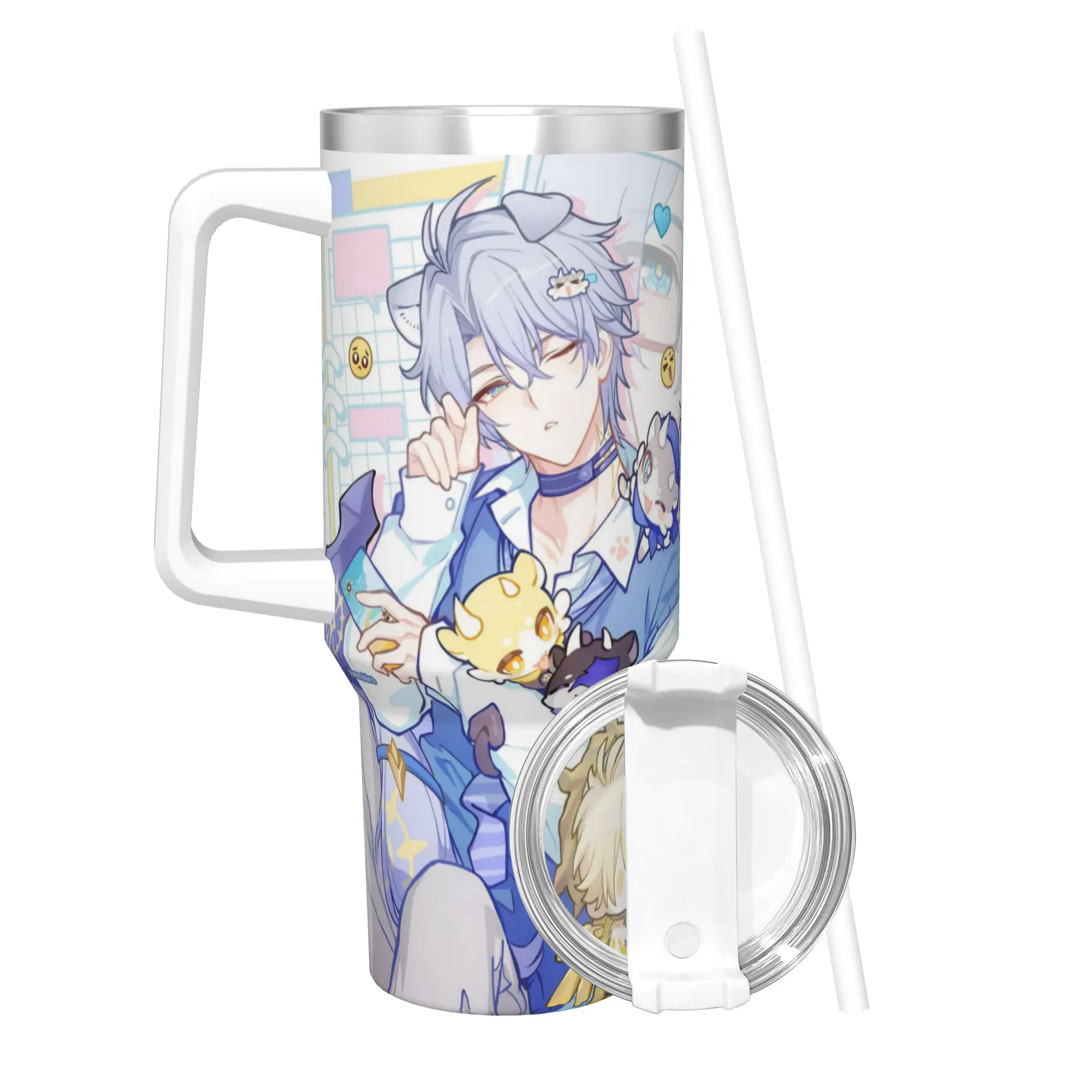 Honkai Star Rail Tumbler With Straw  Stainless Steel Tumblers Mug Double Wall Vacuum Insulated for Cold Or Hot 40oz