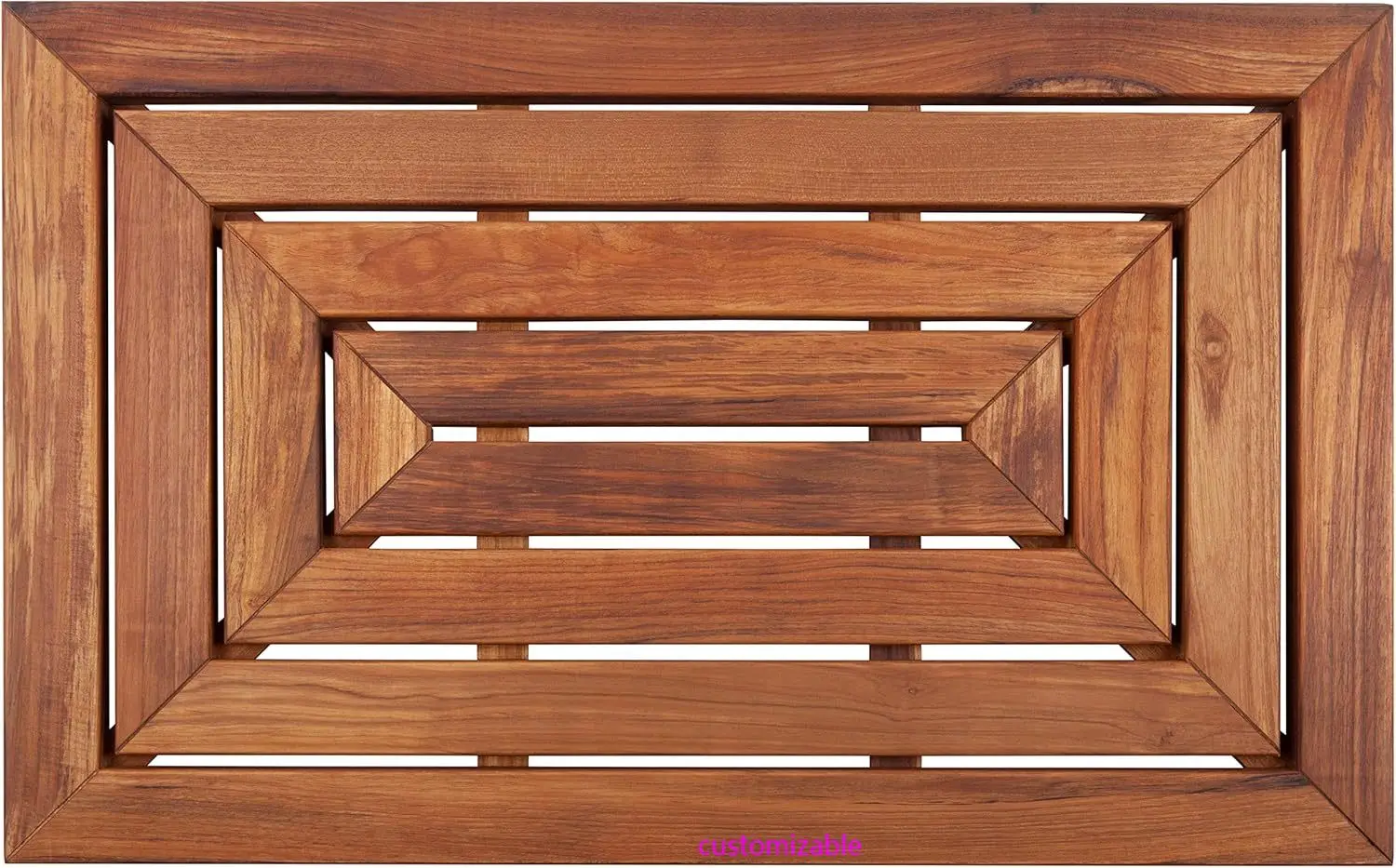 Tapete de ducha y baño de teca premium para uso interior y exterior - Plataforma de madera antideslizante para spa, sauna, piscina, jacuzzi
