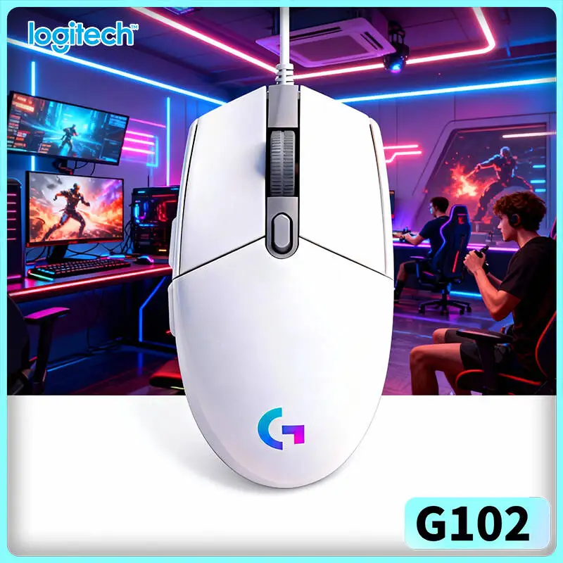 Logitech G102 Prodigy Gaming Mouse, 1ms Response, 1000Hz Polling, RGB Lighting, 6 Buttons for RTS Tournaments