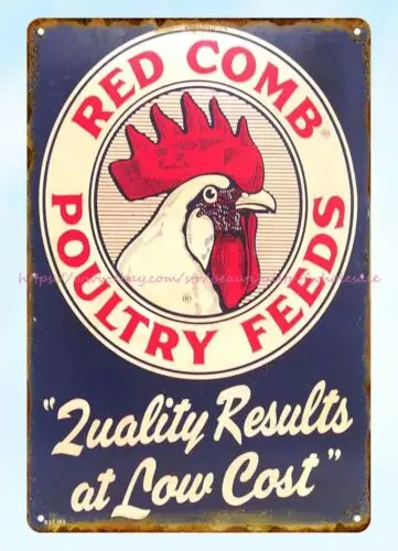 home decor paintings Red Comb Poultry Feed metal tin sign