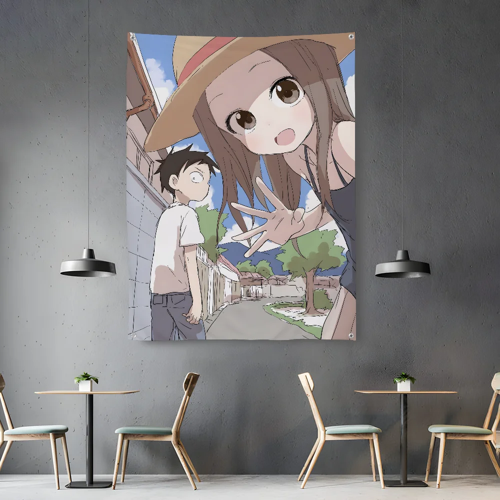 Anime T-Teasing M-Master T-Takagi-san Flag Home&Garden Outdoor Microfiber Printed Decoration Background Art Flag Banner