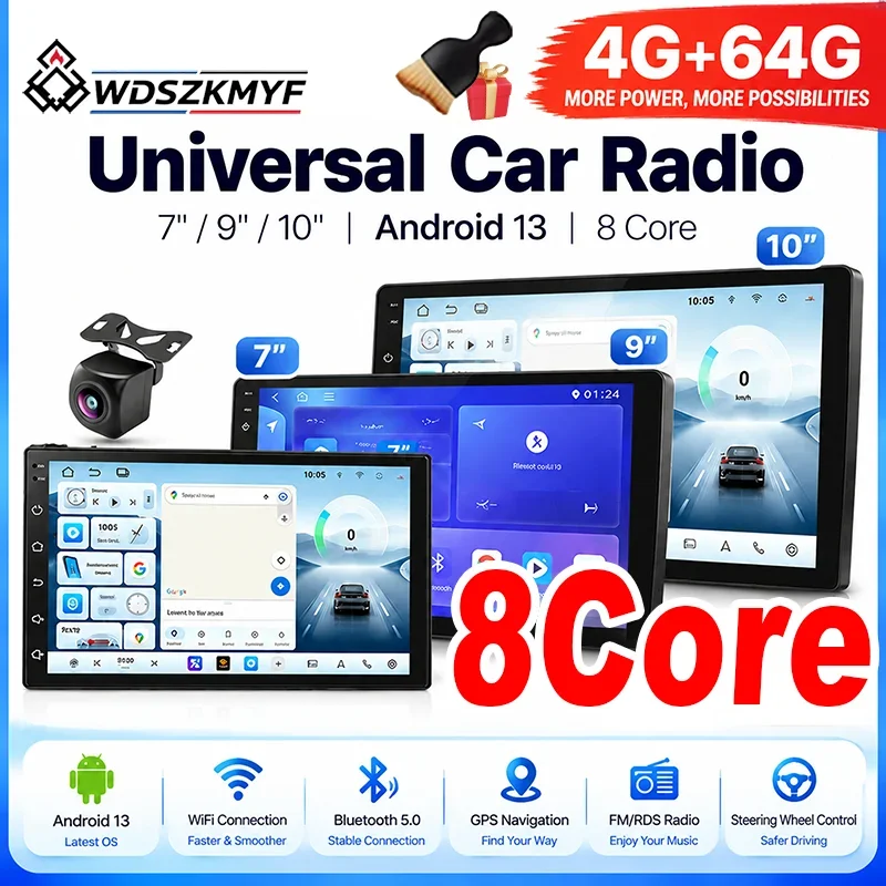 Hot 2Din Android13 Auto Radio 7 9 10