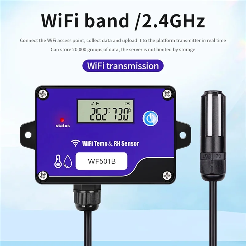 

N93R WF501B Wi-Fi датчик температуры и влажности цифровой передатчик температуры для хранения монитор температуры регистратор данных