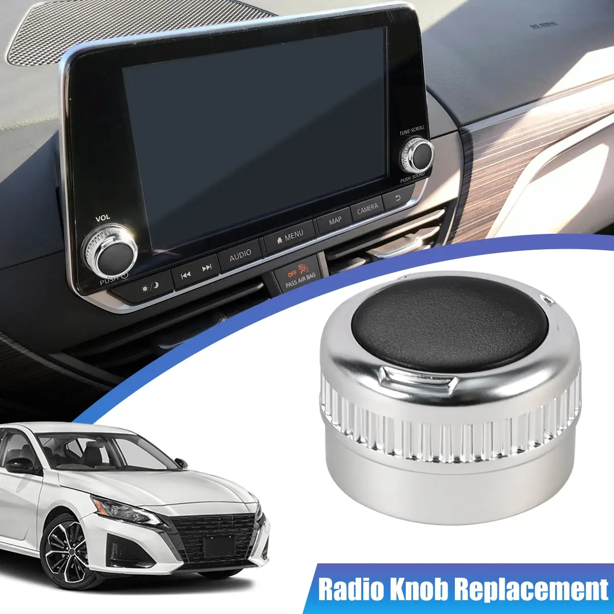 

Car Radio Knob Button Control Switch For Nissan Altima Rogue Pathfinder Sentra Versa 2019 2020 2021 2022 2023 2024 2025