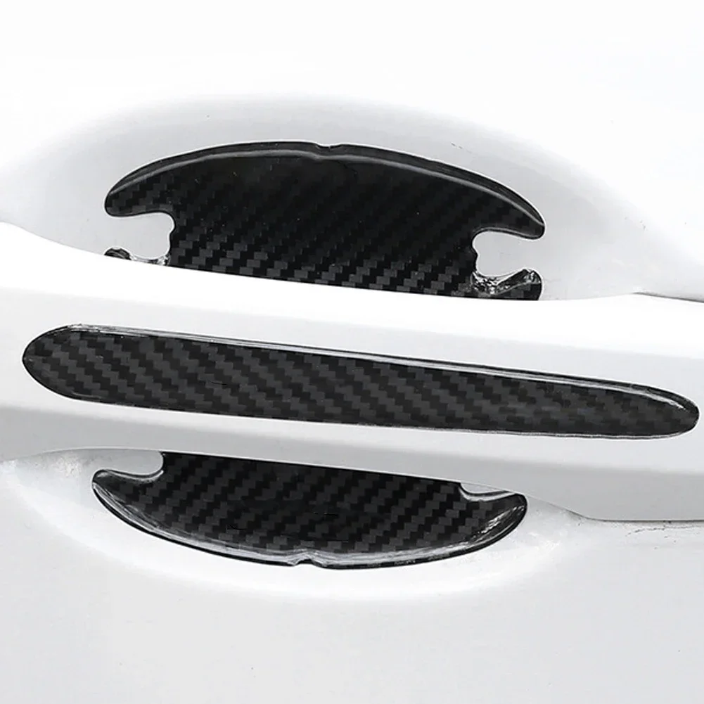مقبض باب السيارة وعاء خدش حامي ألياف الكربون ملصقات مرآة الرؤية الخلفية حماية قطاع لملحقات السيارات السيارات