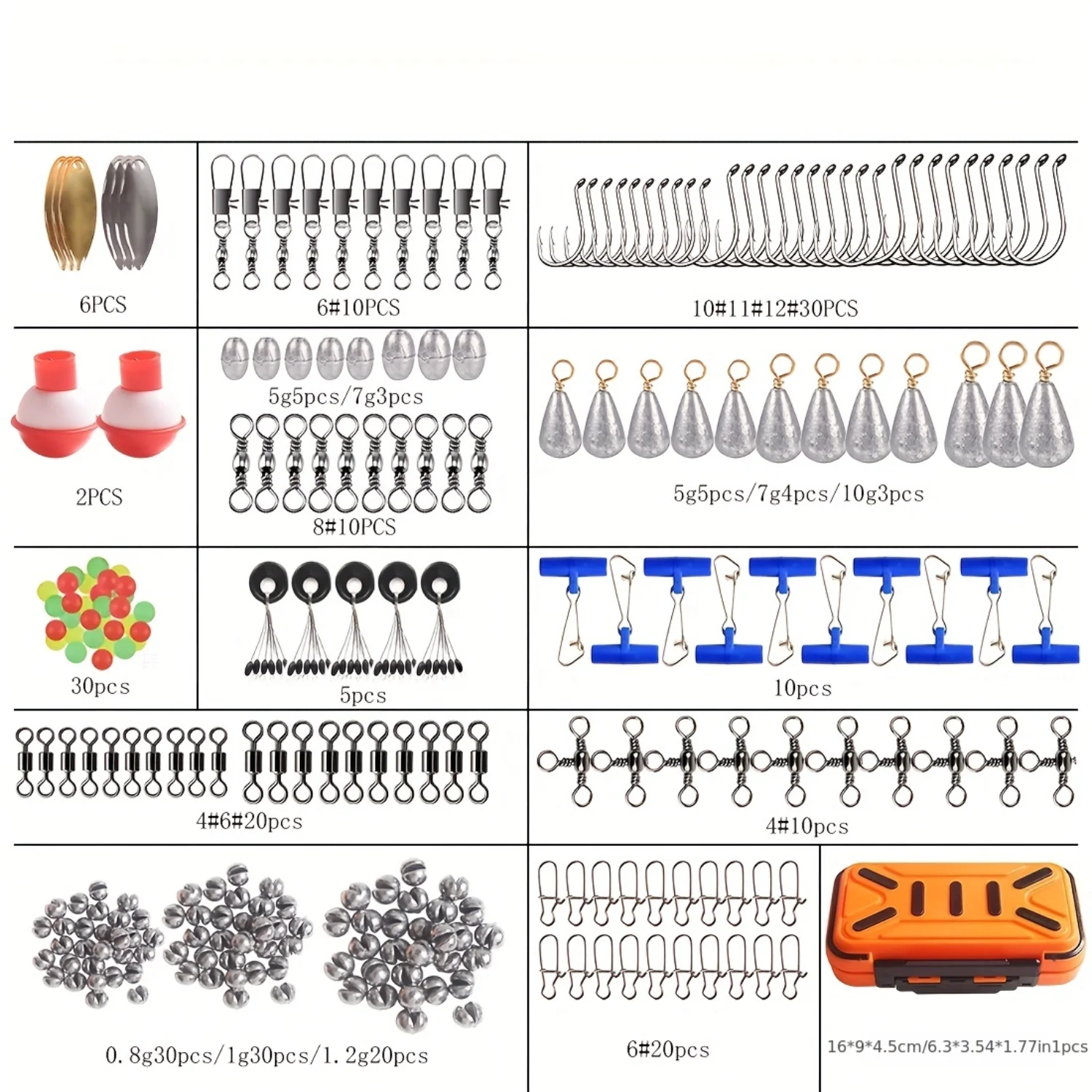 

254pcs Fishing Kit , Buoys, Tackle Box & More - Perfect for Rock Fishing!