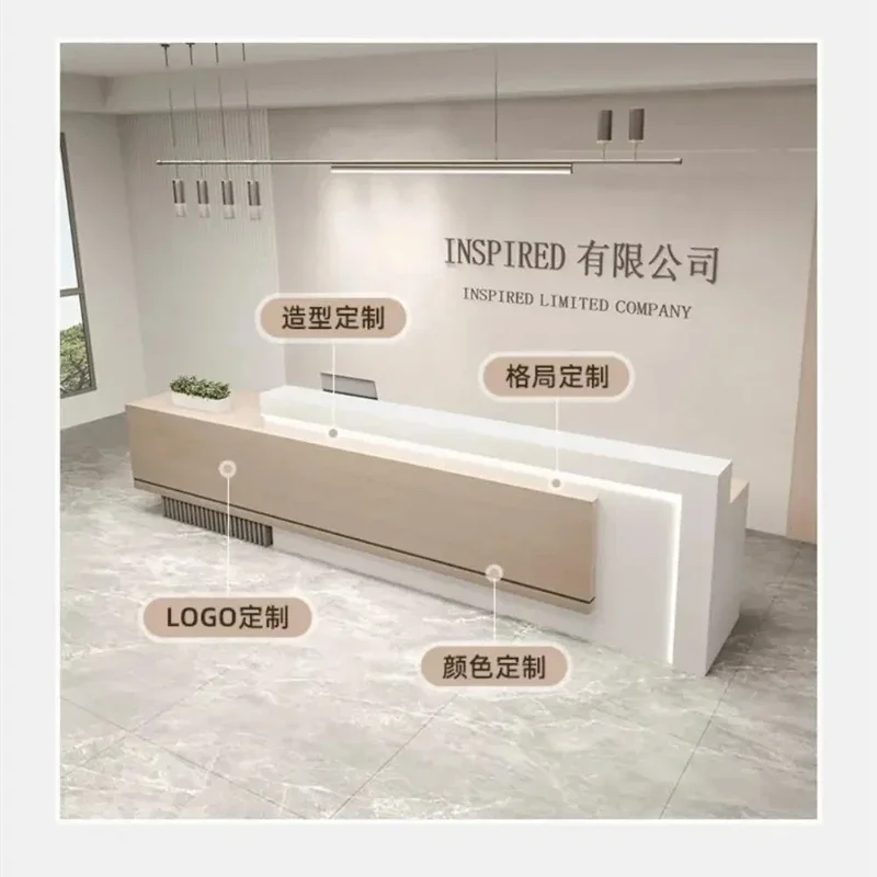 Luxurious Office Reception Table Desk Counter Furniture Luxury Hairdressing Receptionist Hairdresser Front Salon
