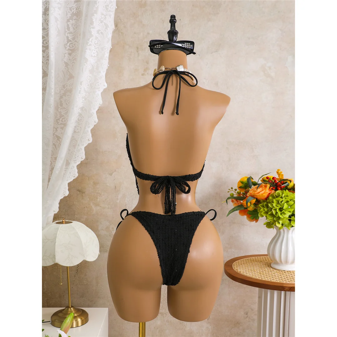 Neuer Tankini-Bikini mit Ausschnitten, Neckholder-Bikini, Damen-Badeanzug, zweiteiliges Bikini-Set, Badeanzug mit Trägern, Badebekleidung, Badeanzug V8076 – Detail 16