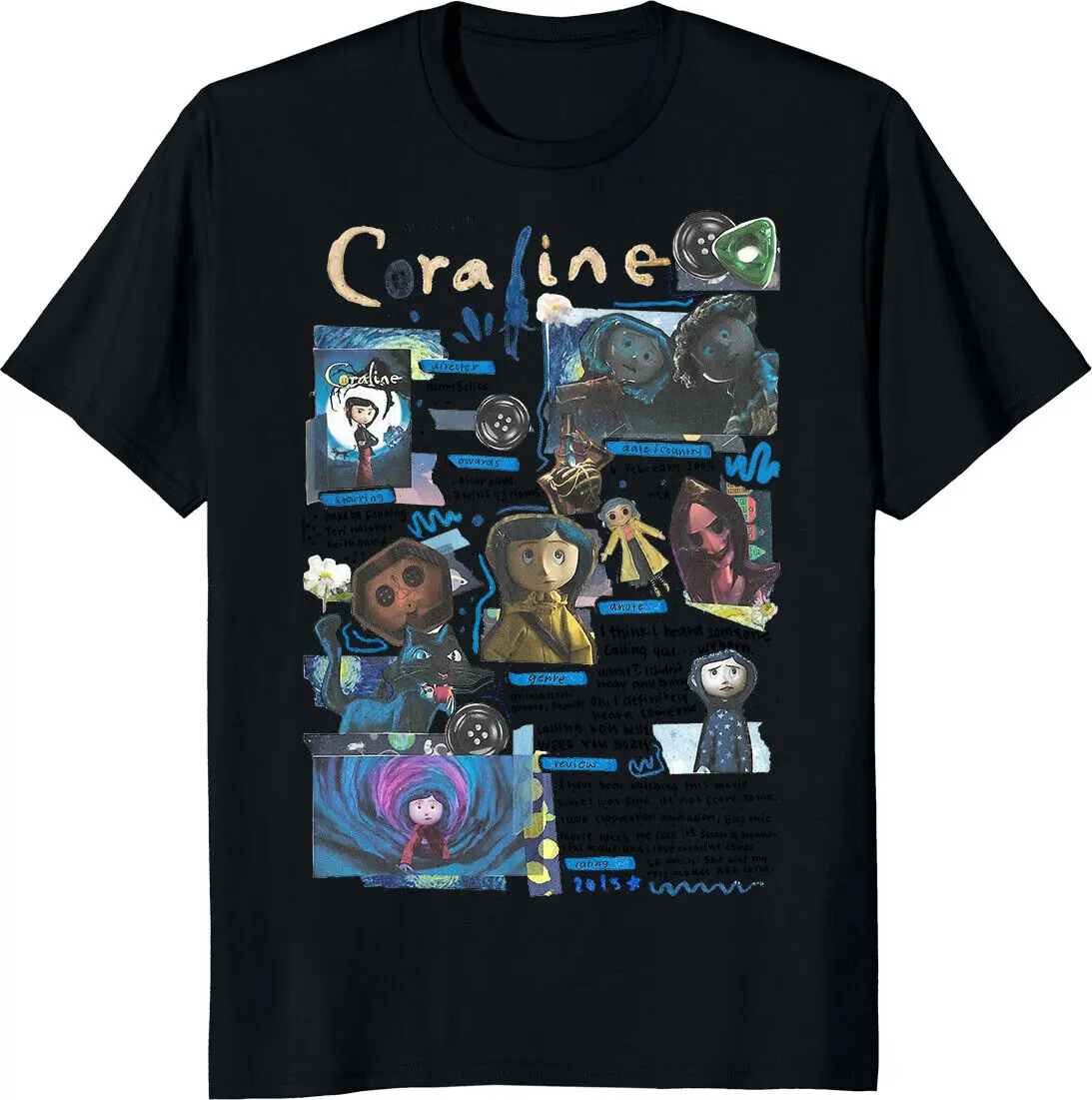 Coraline Movie Journal Art Print Tee Shirt for Fans of Coraline