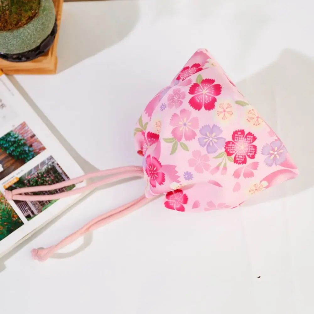 Canvas Bag Printing Drawstring Bag Small Pouch Coin Purse Japanese Kimono Handbag Jewelry Packaging Bag Japanese Style